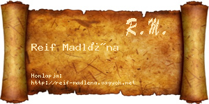 Reif Madléna névjegykártya